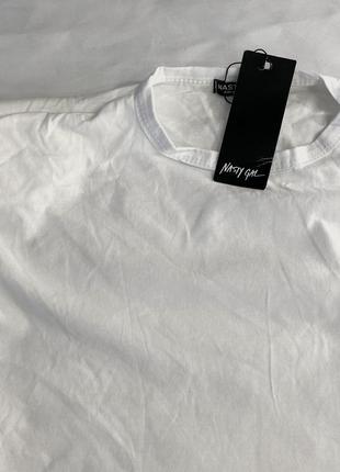 Біла футболка класична nasty gal xs s m бавовна розпродаж2 фото