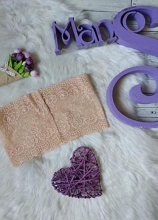 Топ жіночий бежевий з мереживом без бретелей