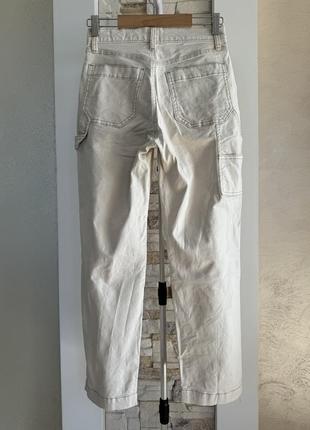 Жіночі молочні брюки в робітничому стилі gap.6 фото