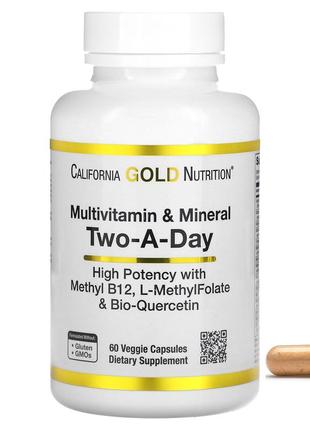 California gold nutrition мультивітаміни та мінерали для прийому двічі на день 60 рослинни cgn-019901 фото