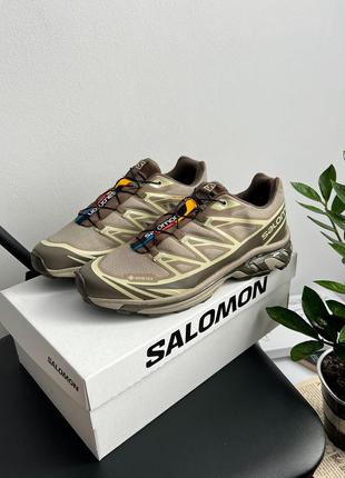 Демисезонные зелёные хаки кроссовки salomon xt-6 gore-tex зелені чоловічі кросівки salomon xt-68 фото