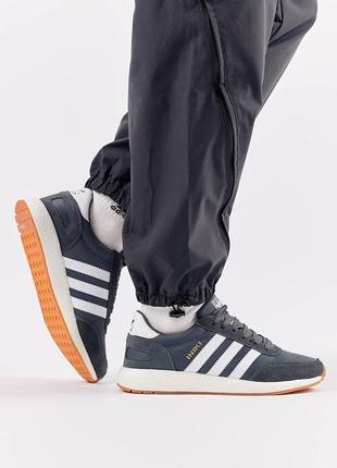 Чоловічі кросівки adidas originals iniki текстильні сірі адідас ініки весняні осінні (b)7 фото