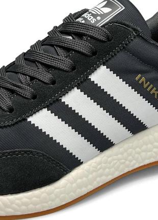 Мужские кроссовки adidas originals iniki текстильные серые адидас иники весенние осенние (b)9 фото