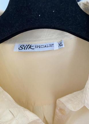 Silk specialist легенька блузка-сорочка пудрового кольору кольору 100 % шовк.5 фото