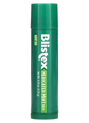 Blistex загоювальний бальзам захист губ із сонцезахисним фільтром spf 15 м'ята помада btx-220313 фото