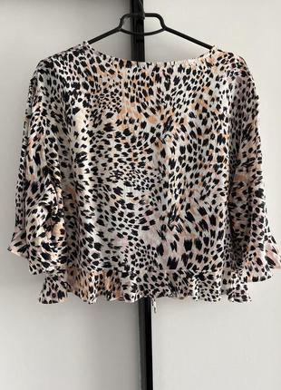 Блуза в леопардовий принт батал5 фото