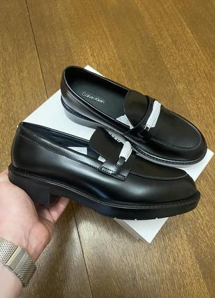 Calvin klein лофери rubber sole loafer w/hw hw0hw02006 ck black beh