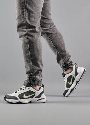 Чоловічі кросівки nike air max monarch  iv white grey green6 фото