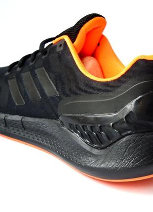 Розпродаж! adidas кросівки кеди чоловічі адідас весняні осінні демісезонні відмінна якість низькі текстильні легкі сітка чорні з помаранчевим9 фото