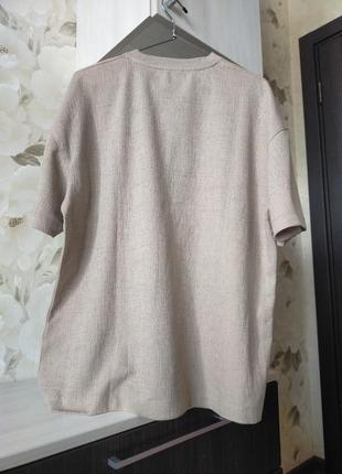 Футболка оверсайз беж s m zara2 фото