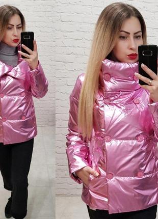 Куртка демисезонная, модель 1001,цвет розовая бронза9 фото