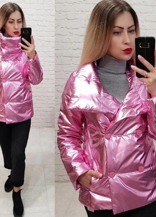Куртка демисезонная, модель 1001,цвет розовая бронза6 фото