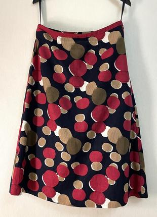 Стильна юбка спідниця laura ashley яскравий принт котон льон1 фото