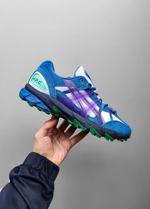 Чоловічі кросівки сині з фіолетовим asics gel sonoma 15-50 x a.p.c blue8 фото