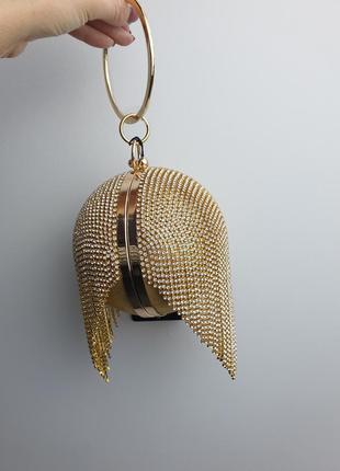 Розпродаж сумка prettylittlething сумочка клатч золота asos діамантова8 фото