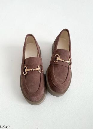 Замшеві жіночі туфлі лофери з натуральної замші5 фото
