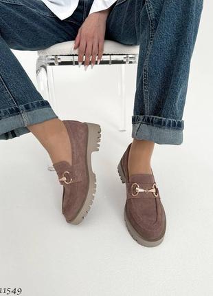 Замшеві жіночі туфлі лофери з натуральної замші6 фото