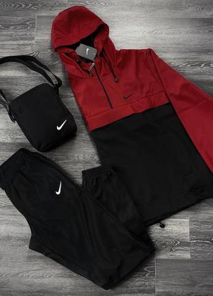 Весняний комплект nike: анорак+штани та барсетка в подарок 🎁