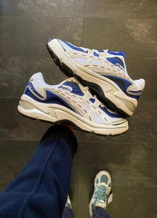 Чоловічі кросівки бежеві з синім asics gel-preblues white/blue