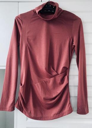 Гольфик лонгслив під горло кольору марсала корея
