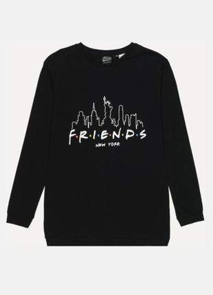 Лонгслів friends h&m кофта бавовняна котонова чорна