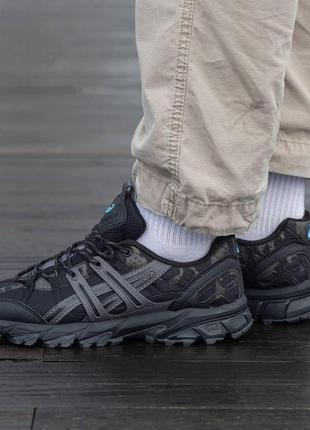 Чоловічі кросівки asics gel somona 10-50 в сітку чорні камуфляж асікс гель сомона весняні (b)