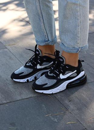 Кроссовки nike air max 270 react black grey кросівки
