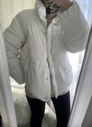 Куртка пуховик зефірка тепла біла7 фото