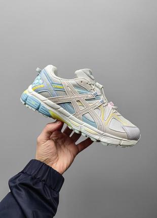 Жіночі кросівки кросівки бежеві з блакитним asics gel kahana 8 blue