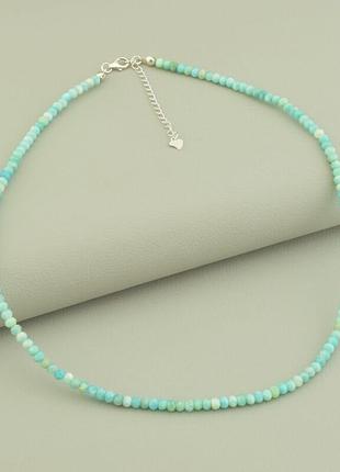 Подвеска  амазонит серебро(925) 42 см.