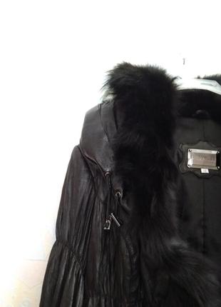 Шкіряне пальто чорного кольору carnelli10 фото