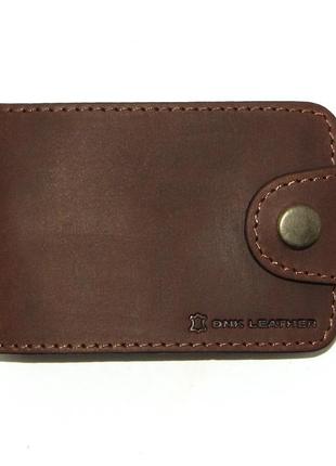 Подарунковий набір dnk leather no15 (затискач + картхолдер) коричневий2 фото