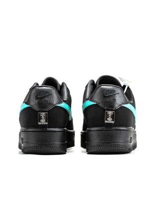 Кросівки nike air force 1 low x tiffany & co (чорні з м'ятним)5 фото