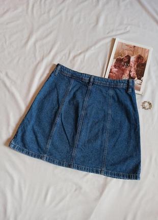 Джинсовая юбка трапеция с пуговицами4 фото