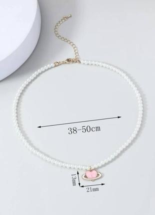 Чокер жемчуг перлина белый подвеска колье ожерелье намисто бусы