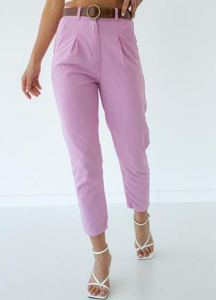 Штаны с поясом свободного фасона perry - розовый цвет, m (есть размеры)