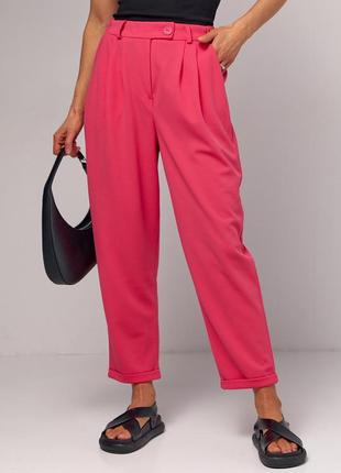 Штани жіночі з відворотом — фуксія колір, 40р (є розміри)1 фото