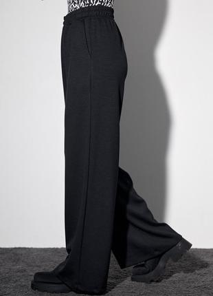 Жіночі трикотажні штани-кюлоти — чорний колір, m (є розміри)5 фото