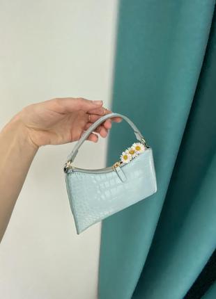 Блакитна міні сумочка mango3 фото
