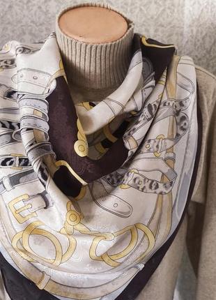 Шелковая винтажная и косынка  платок в стиле hermes шелковый роуль4 фото