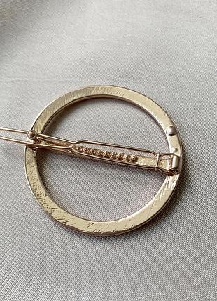 Круглая заколка для волос, с камнями, кругла, розовое золото, для волосся