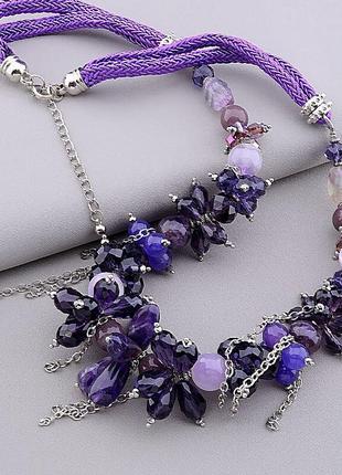 Буси аметист, чеський кришталь 55 см.