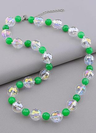 Буси хризопроз, чеський кришталь 56 см.