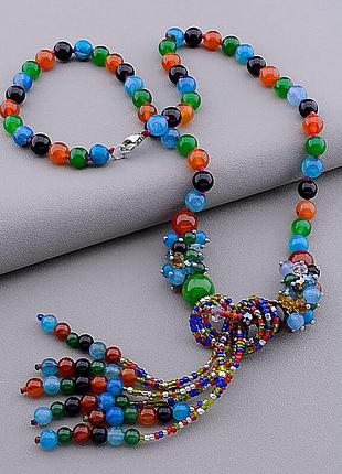 Буси агат, чеський кришталь 65 см.