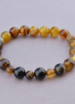 Браслет із наутральним каменем агат 17 см.