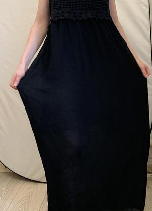 Платье чёрное в пол 3