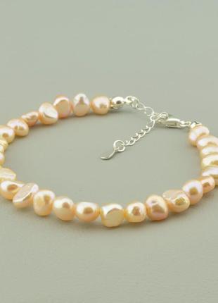 Оригинальный браслет с натуральным   жемчуг 18 см.