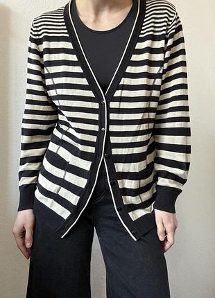 Полосатий кардиган бавовна кофта в полоску джемпер пуловер реглан лонг смужка лонгслів кофта полоска