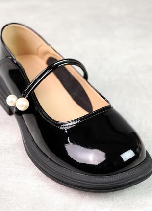 Жіночі чорні легкі стильні туфлі весна/осінь,весняні,літні,осінні,шкіряні,натуральна лакована шкіра2 фото