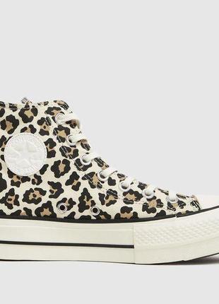 Женские кроссовки конверс - converse chuck taylor all star lift hi leopard